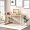 Costway Reversible L Shaped Computer Desk Corner Workstation with 3-Tier Open Shelf